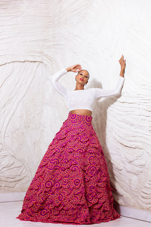 Lehumo Seshweshwe Maxi Skirt